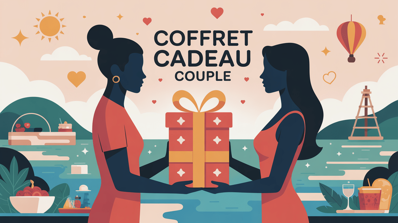 coffret cadeau couple deux silhouettes et coffret lumineux