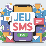 jeu sms illustration mobile et symboles marketing