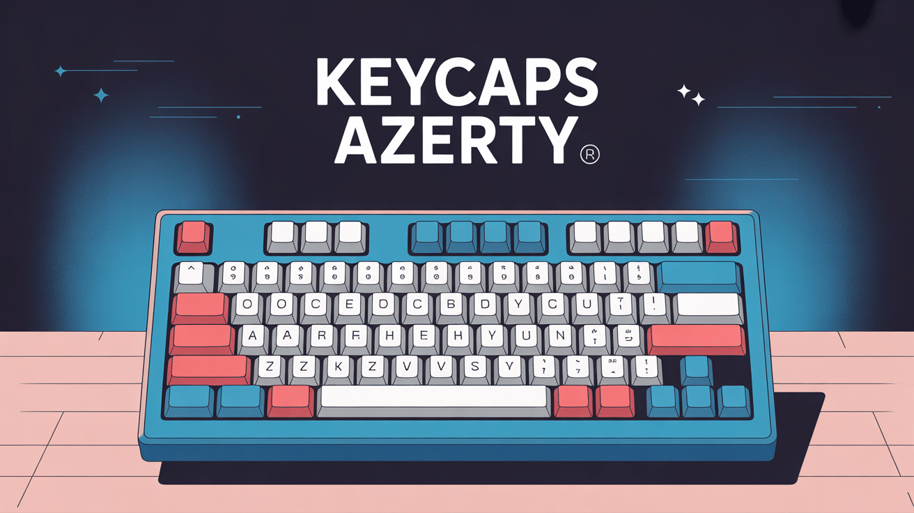 Illustration moderne keycap azerty sur clavier mécanique