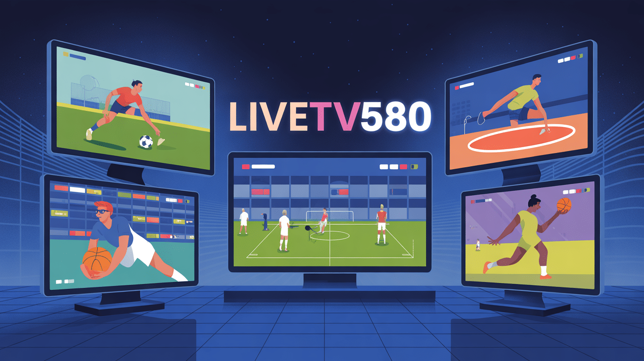 Illustration livetv580 streaming sportif écran multiples
