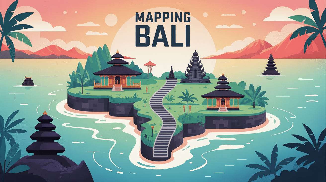 illustration conceptuelle mapping bali zones et trajets