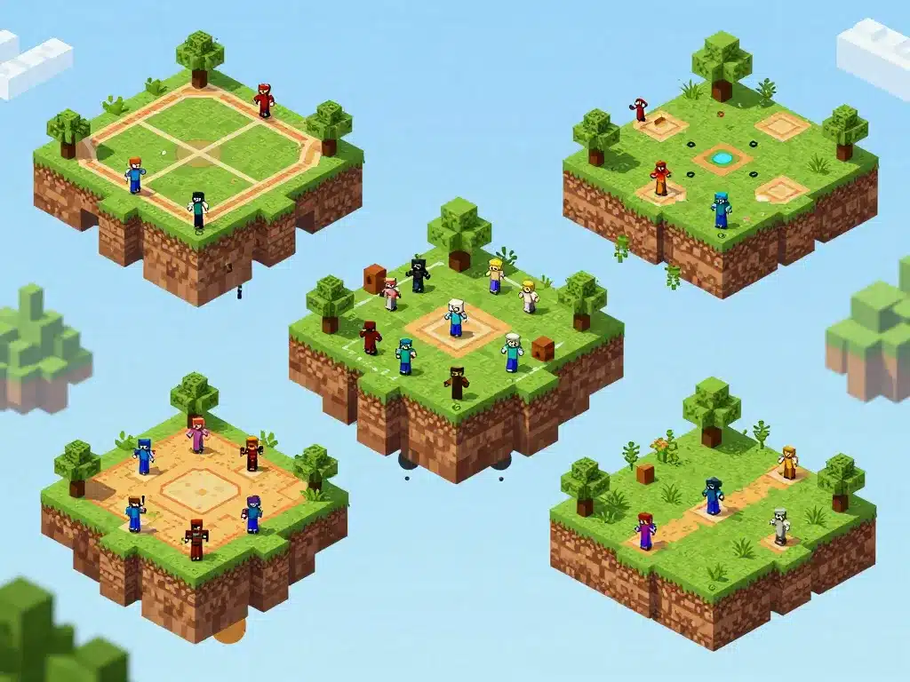 modes de jeu serveur minecraft 1.8 pvp skyblock minijeux