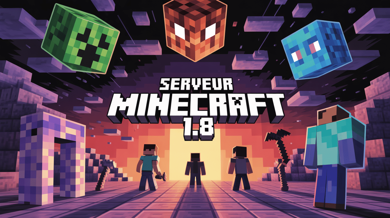 illustration serveurs minecraft 1.8 pvp factions skyblock minijeux
