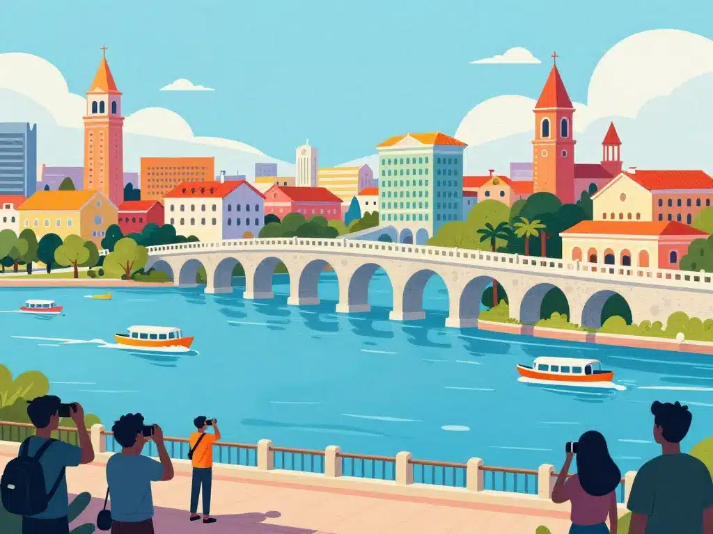 vue panoramique du viaduc de martigues avec points photo