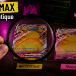 Carte Pokémon VMAX vrai comparée à une fausse