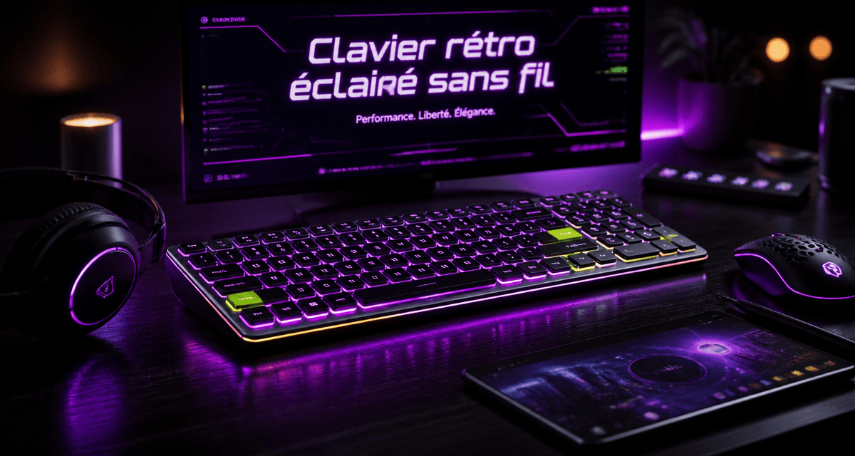 clavier rétro éclairé sans fil high-tech