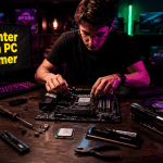 comment monter un pc gamer jeune homme assemble composants