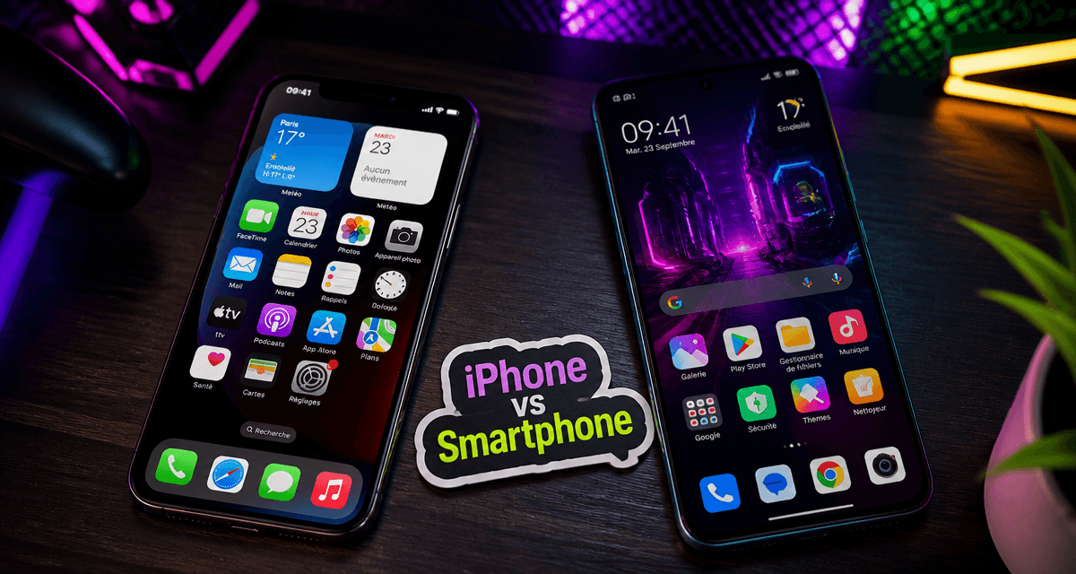 Différence entre un smartphone et un iPhone en image
