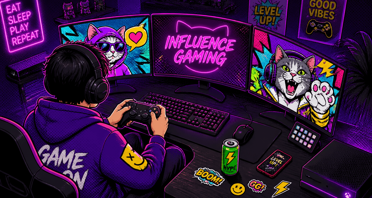 influence gaming streamer sur trois écrans