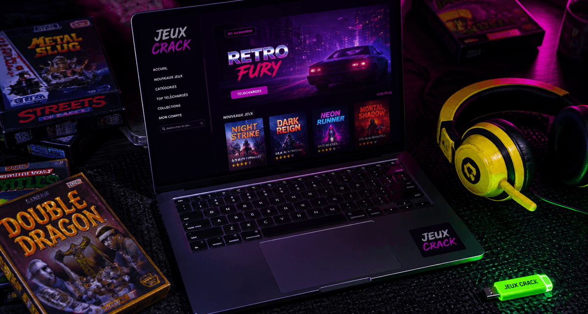 jeux crack ordinateur portable ambiance néon