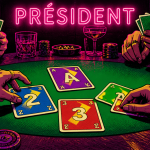 le president jeu de cartes joueurs autour table