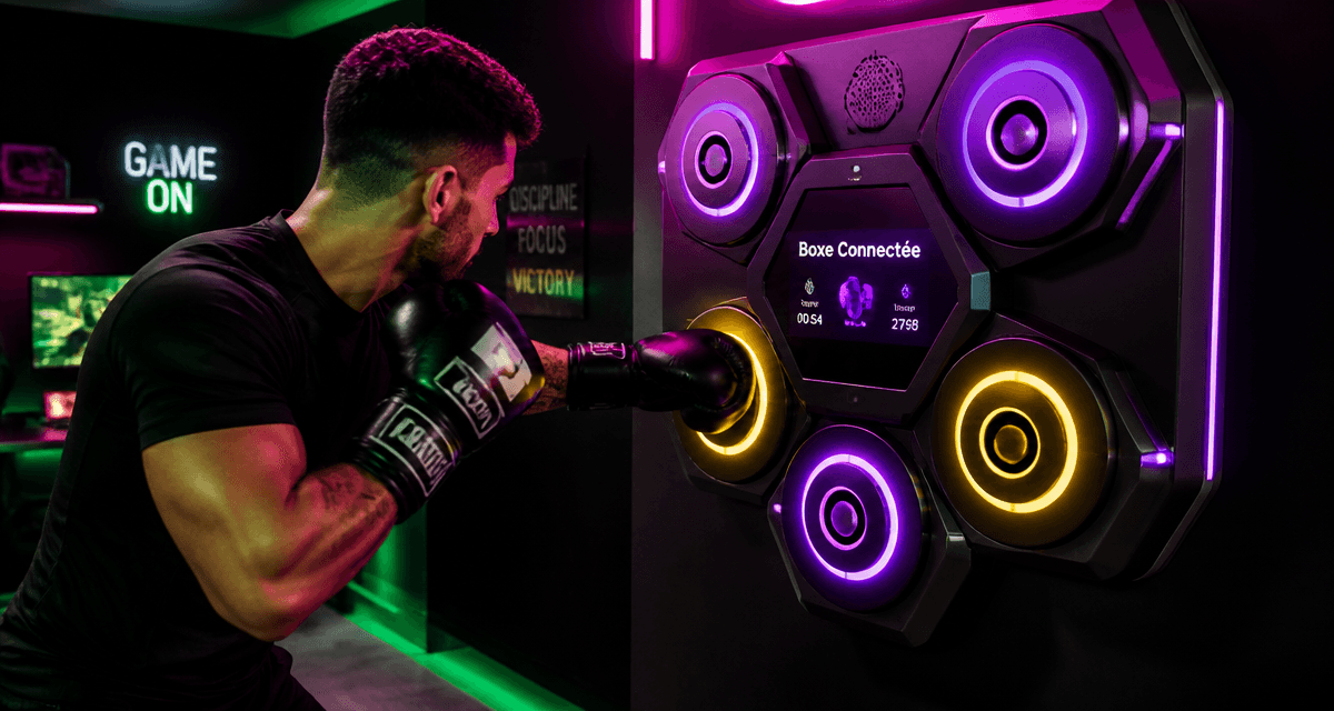 machine de boxe intelligente murale en action
