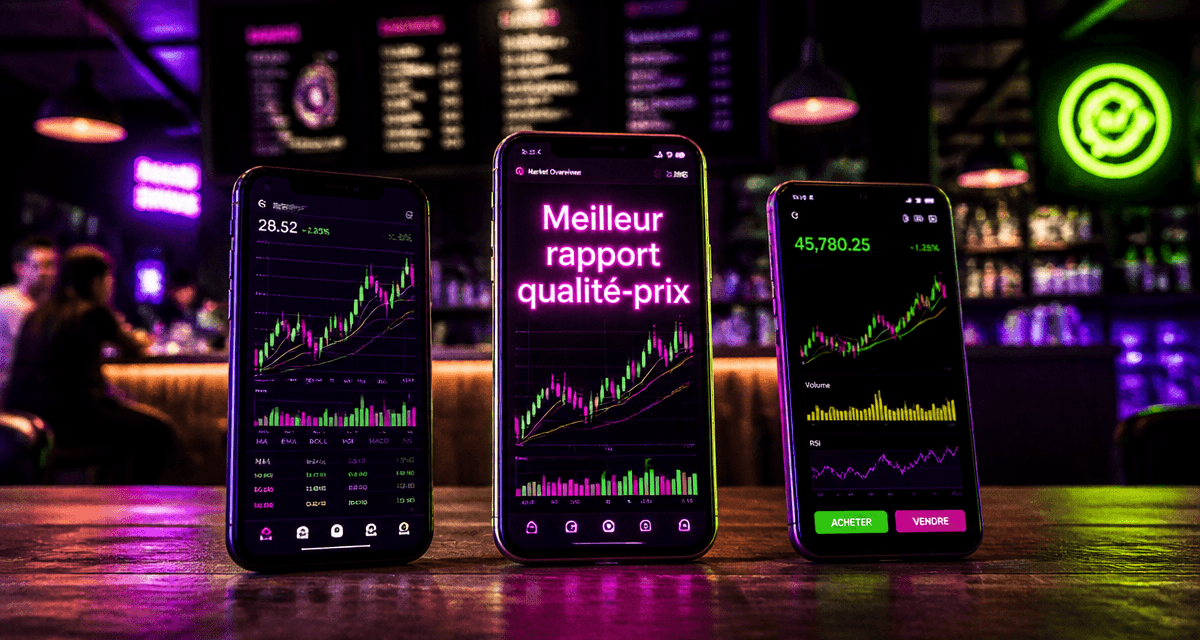 meilleur rapport qualité prix téléphone portable trois smartphones sur table