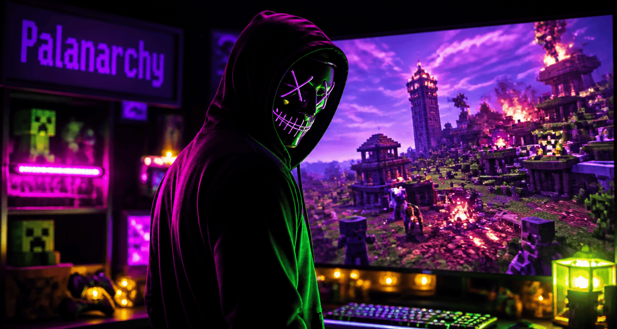 Palanarchy joueur devant écran Minecraft anarchie