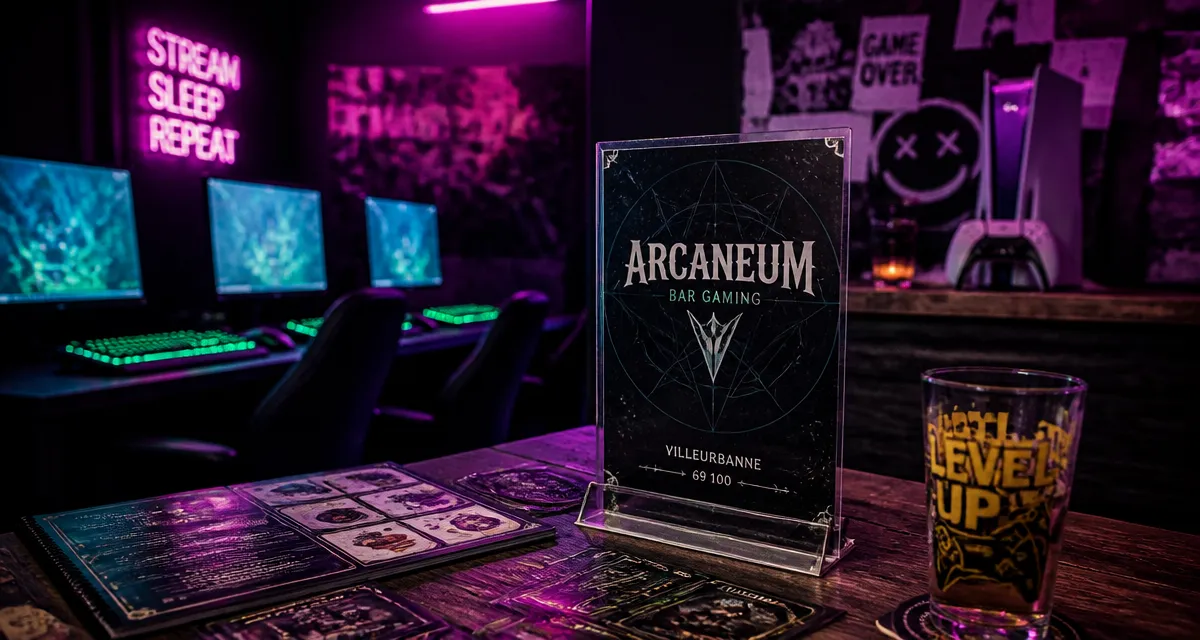 Arcaneum Bar Gaming à Villeurbanne : PCs et ambiance gaming