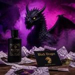 Black dragon dragon : flacon noir, carte et brume, ambiance gaming parfum