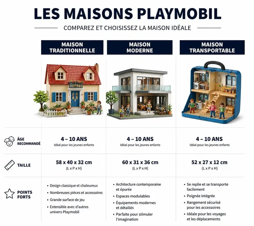 Comparatif des modèles de maisons Playmobil pour choisir la meilleure maison Playmobil pour enfant