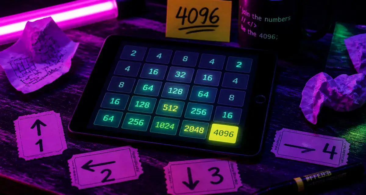 Jeu 4096 sur grille 5x5 pour dépasser le 2048