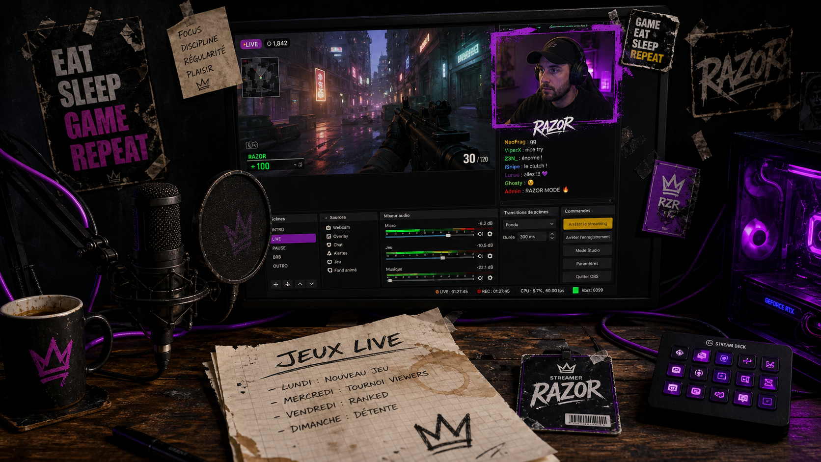 Jeux vidéo live : PC OBS et latence minimale
