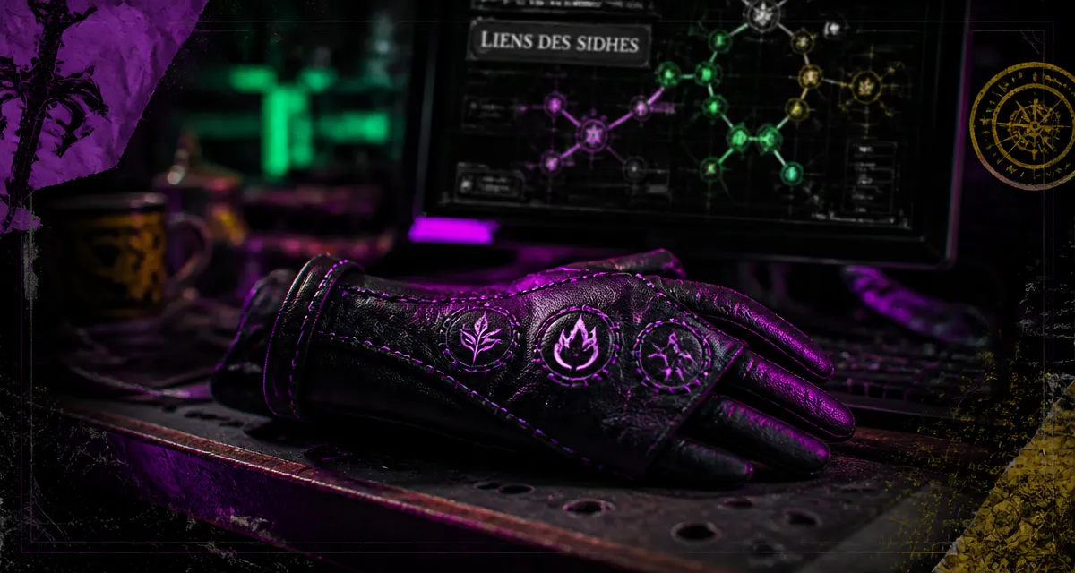 Liens des shides : gants uniques et glyphes