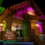 Maison Minecraft facile en bois vue immersive