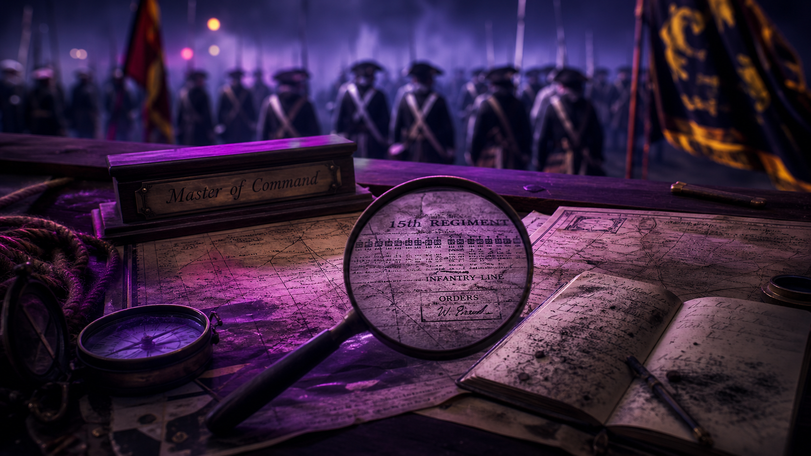 master of.command : 150 unités et gestion, table de commandement XVIIIe