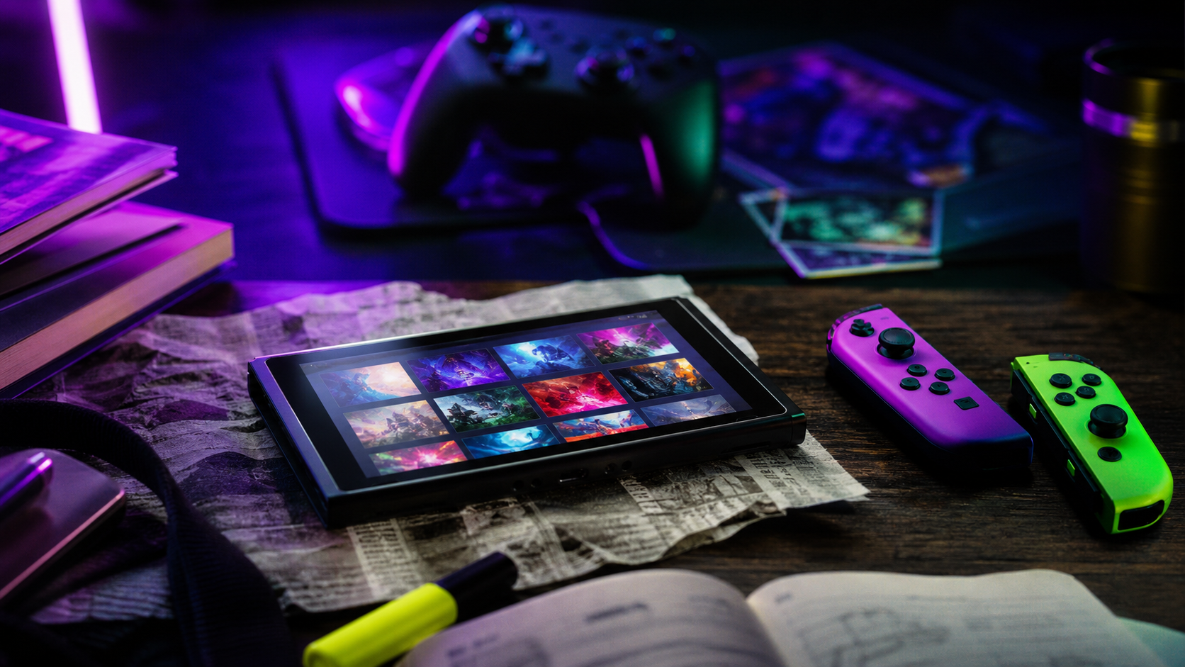 Meilleur jeu Nintendo Switch : console affichant une sélection de jeux