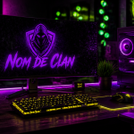 nom stylé de clan sur écran gaming