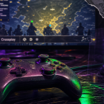 Nouveau MMORPG 2025 : manette et carte du monde ouvert