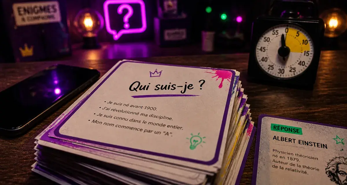 18 enigmes classées : enfants ados adultes, cartes et téléphone