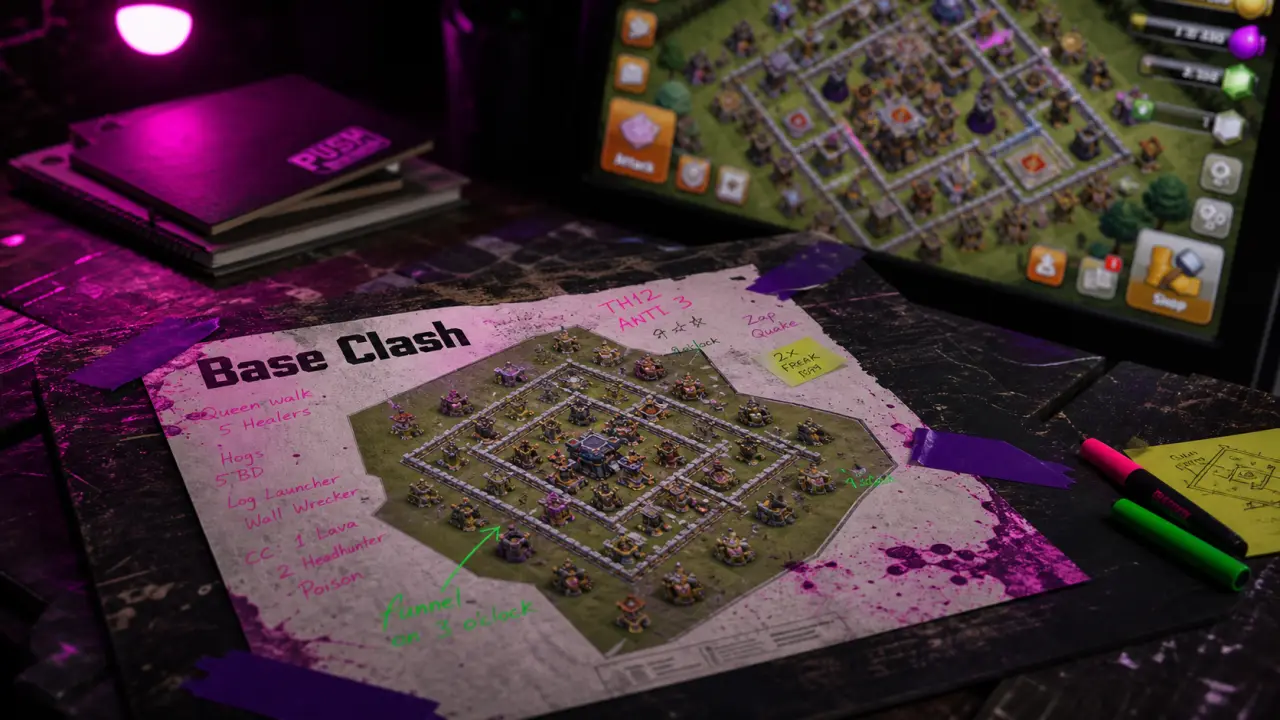 Base clash of clan pour guerre, farming ou anti-3 étoiles selon HDV