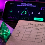 Dé 4 et probabilités, lancer simulé sur téléphone