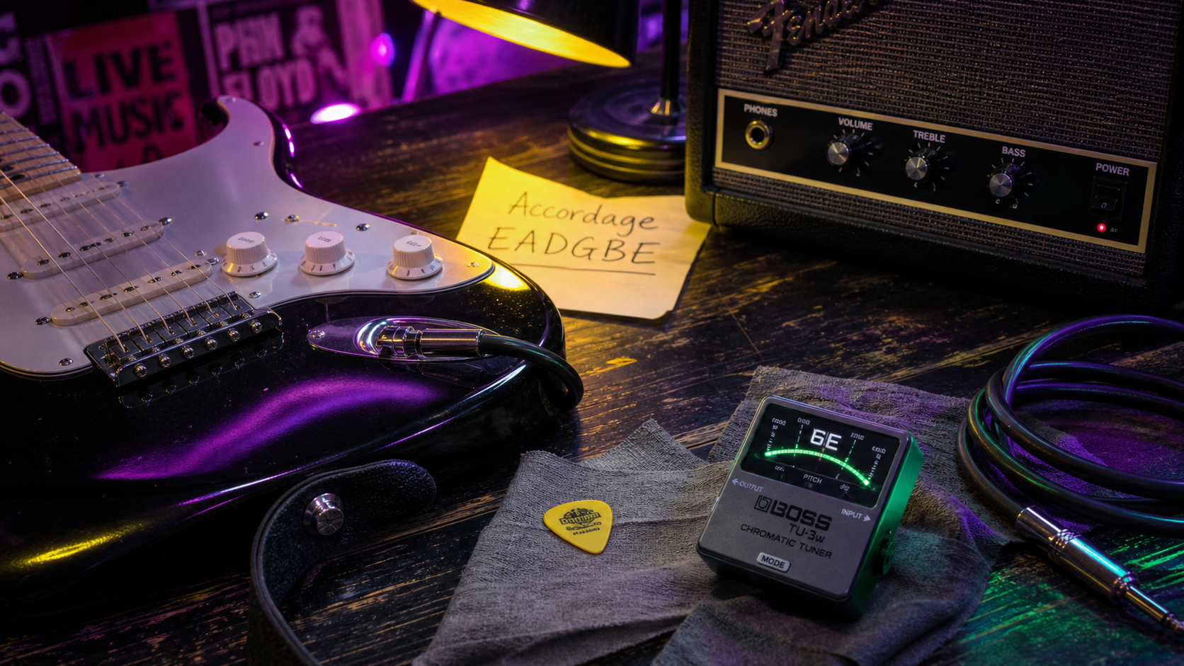 Débutant guitare électrique : guitare, ampli et accordage EADGBE