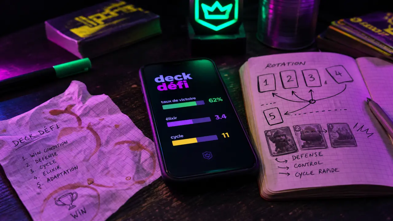 Deck defi Clash Royale : 57% de victoire sur table et smartphone