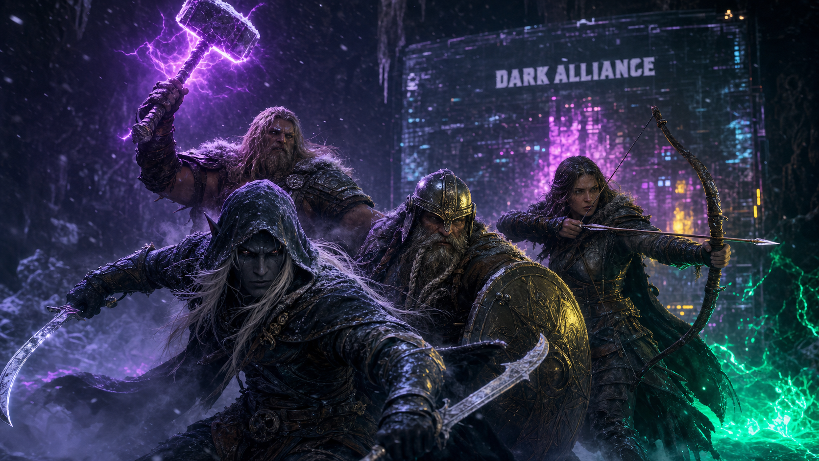 Dungeons and Dragons: Dark Alliance à Valbise : équipe de quatre héros, grotte glacée