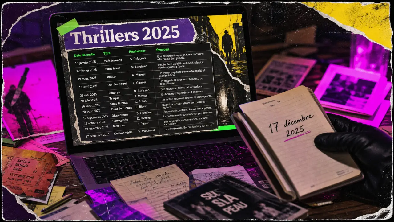 Affiche films thrillers 2025 : sorties France