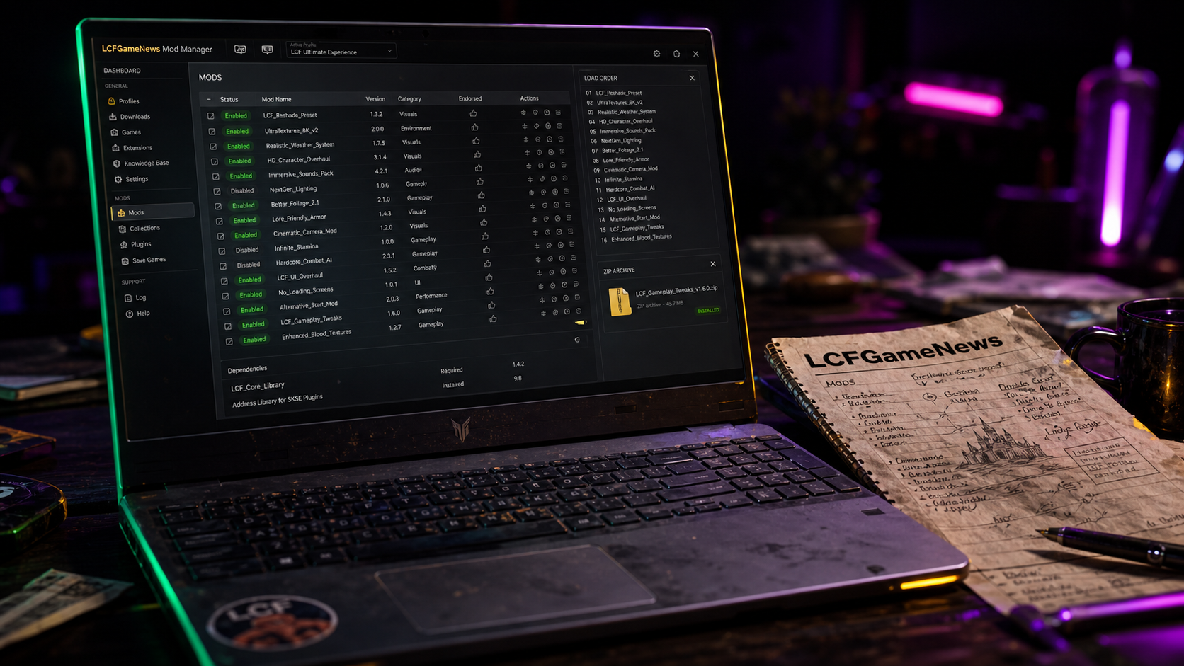 gaming mods lcfgamenews : installation sécurisée