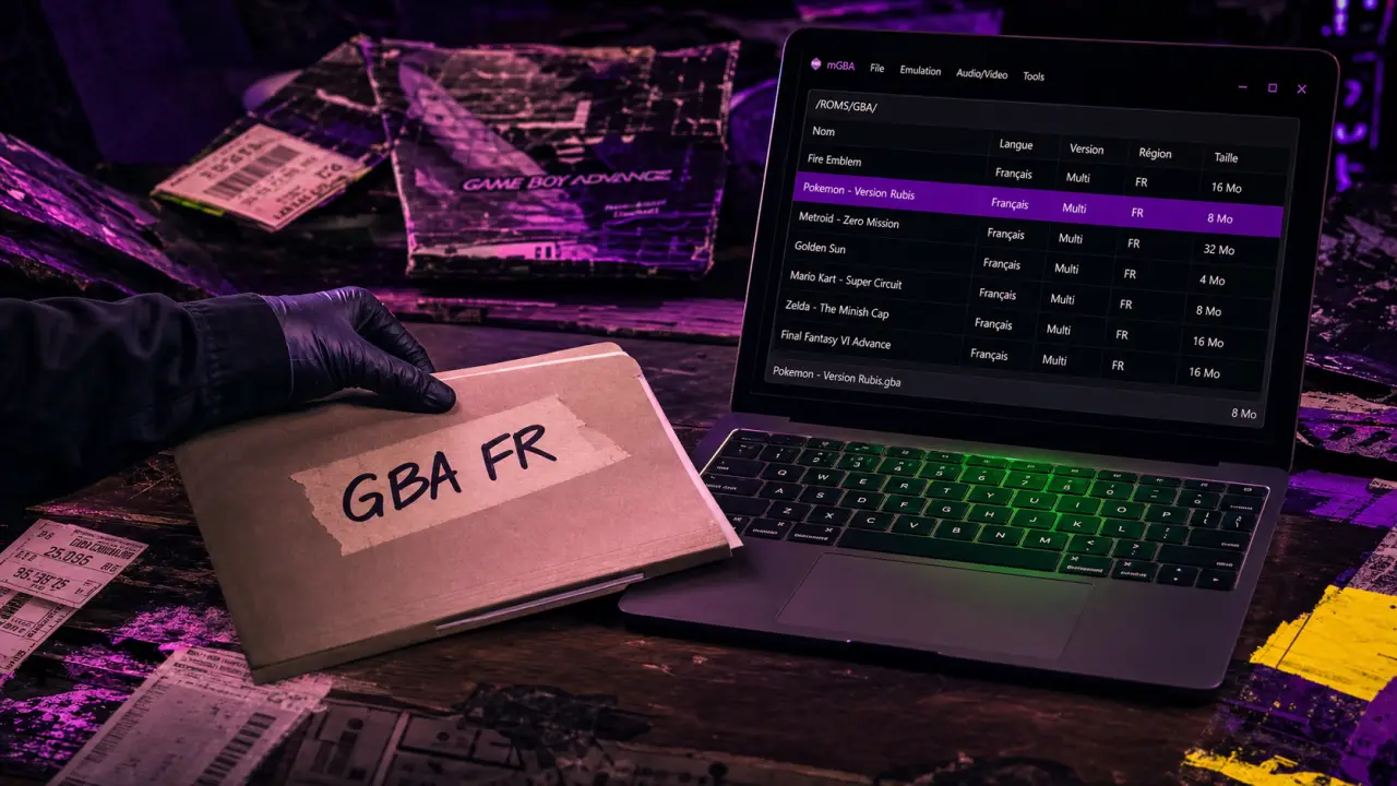 gba roms fr : liste langue française et fichier .gba sur émulateur