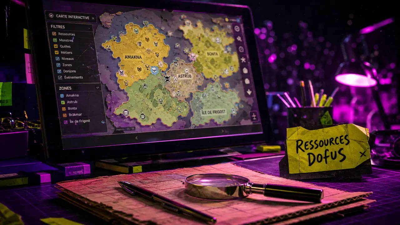 Map ressource dofus : carte interactive pour filtrer les ressources par version