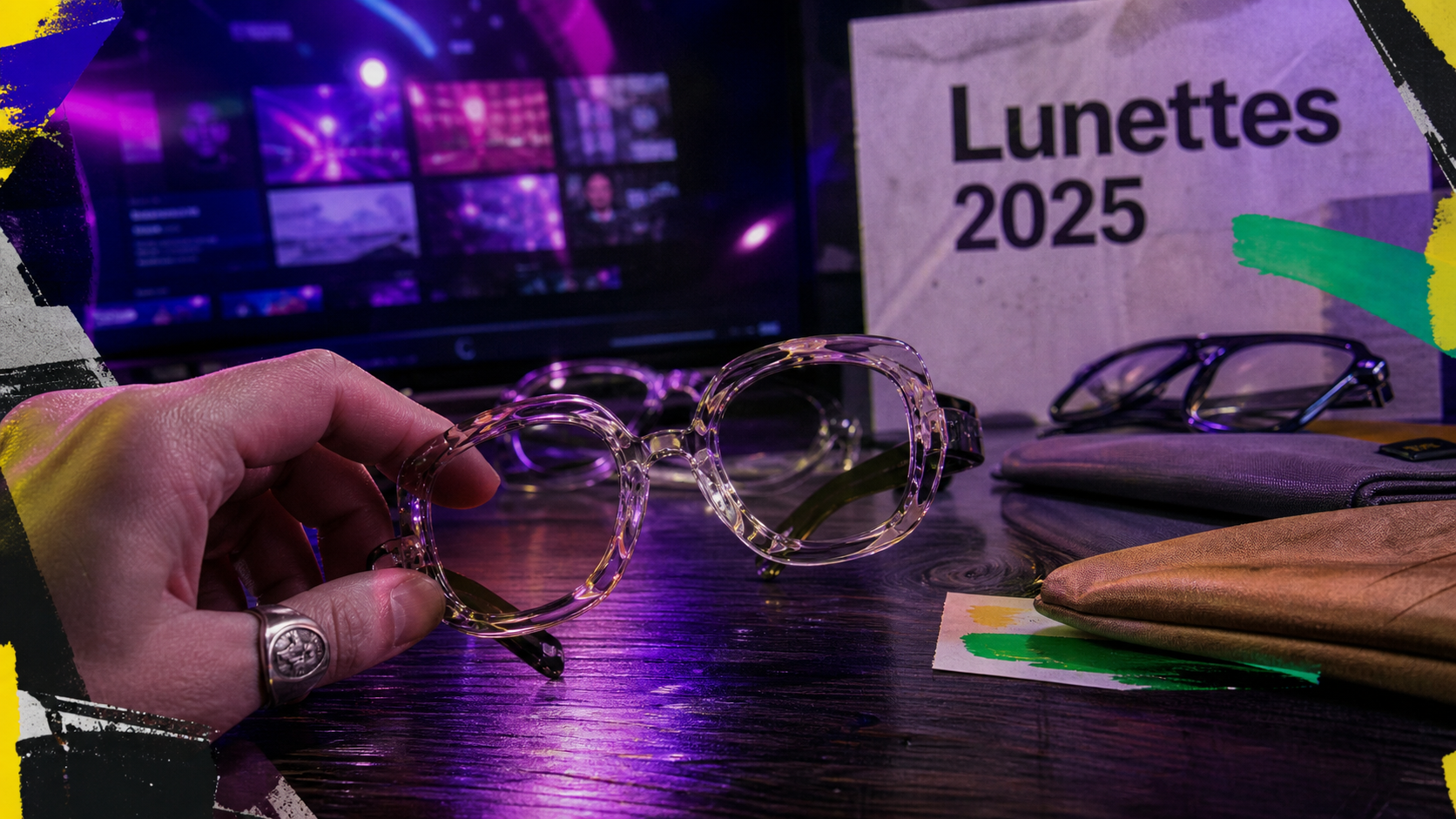 Tendance lunettes 2025 : lunettes oversize en acétate transparent