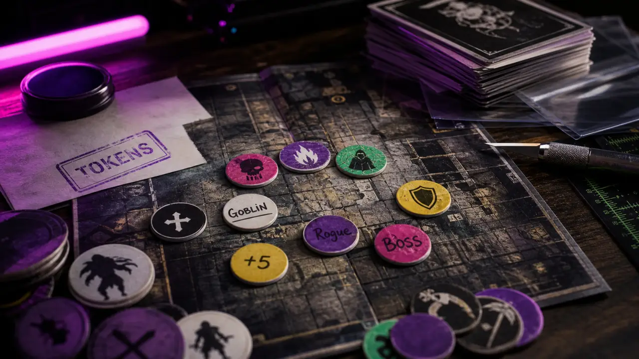 Token JDR 1 pouce VTT DIY : pions papier sur battlemap pour combats lisibles