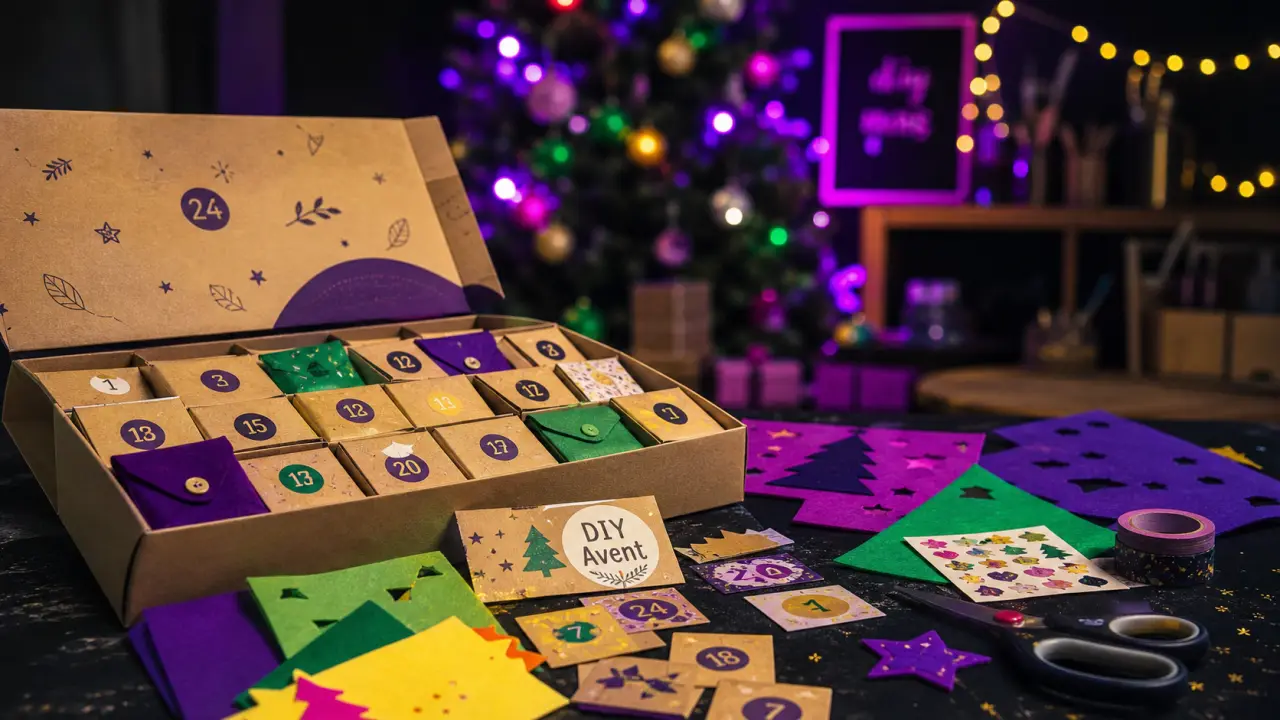 Calendrier de l'avent loisirs créatifs DIY : 24 surprises à fabriquer, cases kraft et mini pochettes