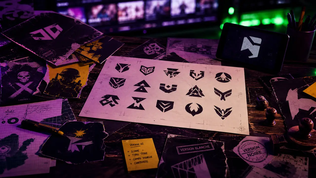 Logo jeux vidéo Atari, PlayStation, Steam en montage.