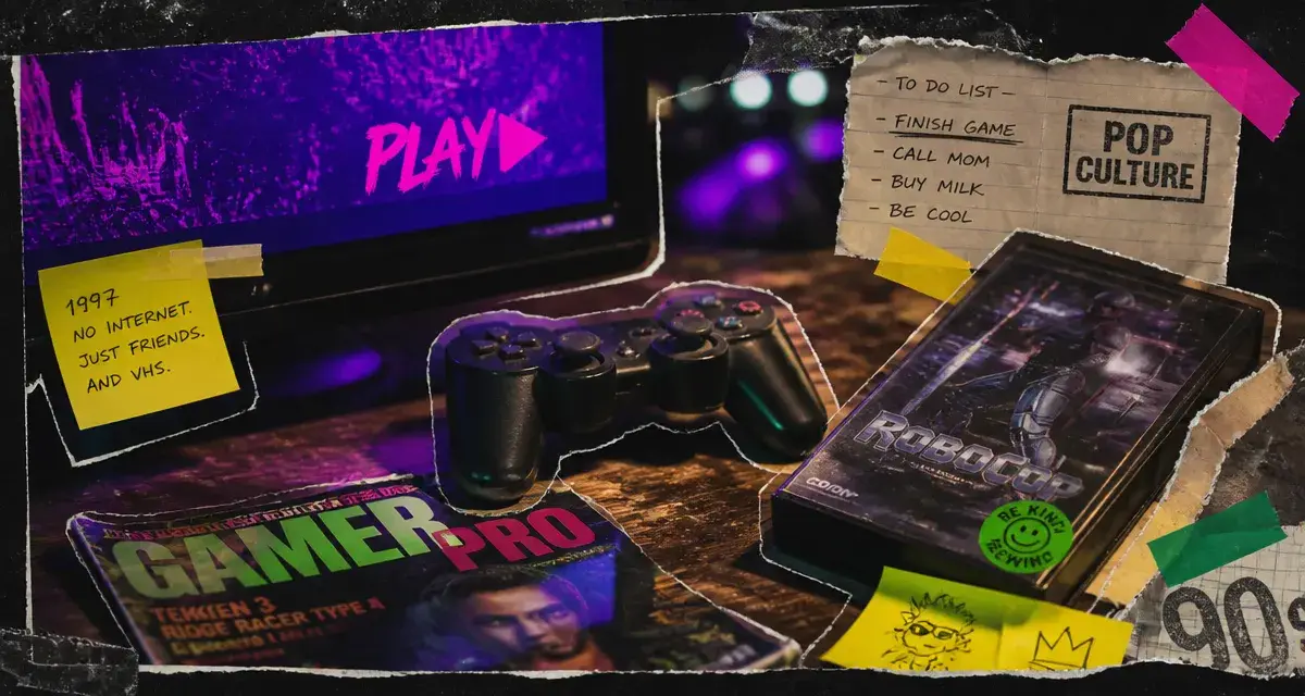 Pop culture : collage rétro, confusion avec la plateforme POP