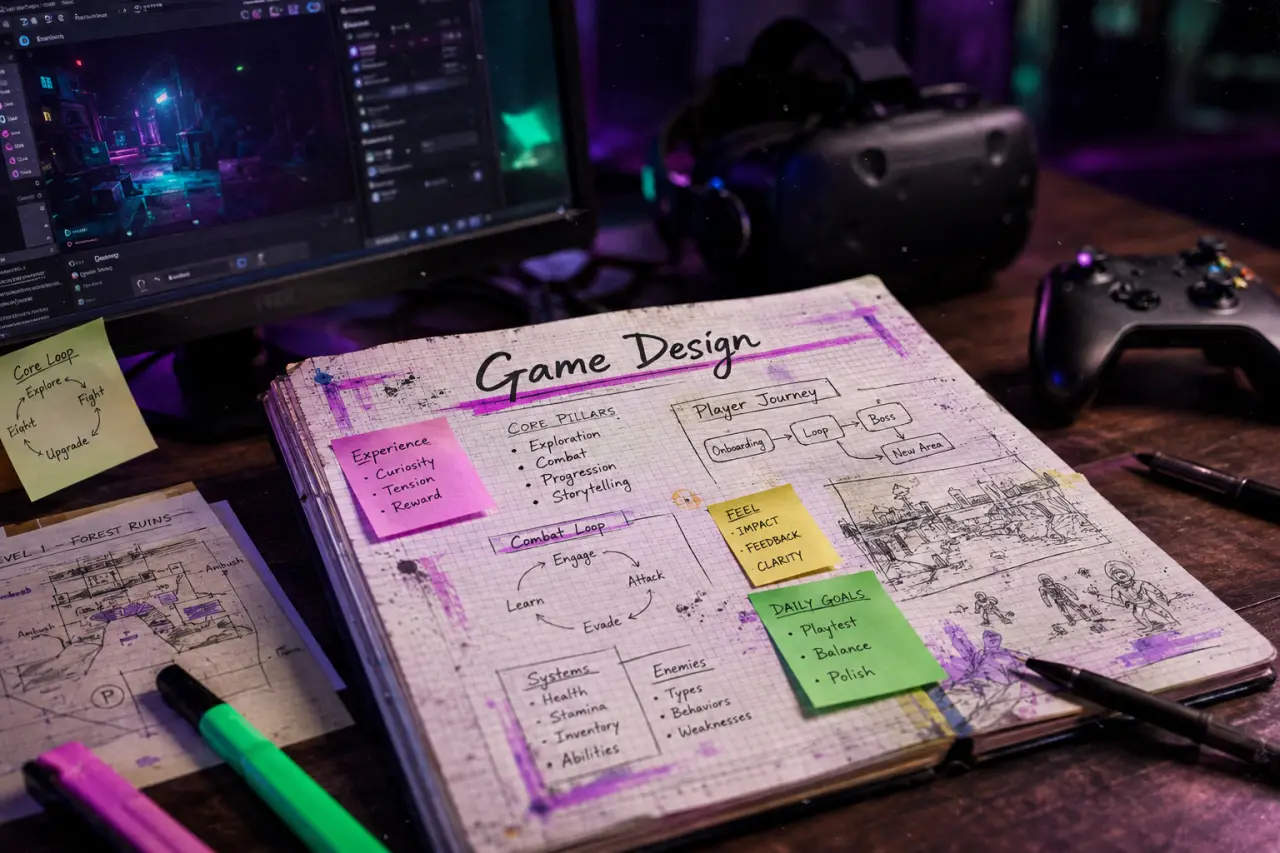 Conception de jeux vidéo : document de game design et expérience joueur