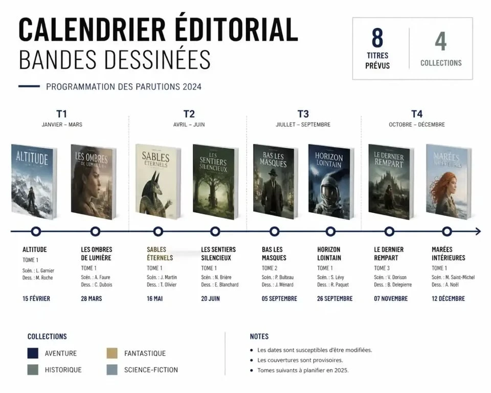 Calendrier des bandes dessinées à paraître pour les collectionneurs