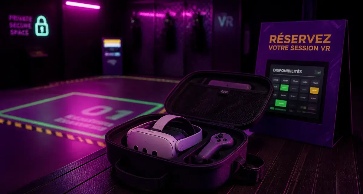 Location casque réalité virtuelle : valise VR et casque en vue