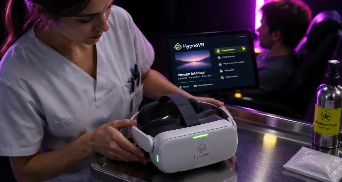 Casque réalité virtuelle hypnose pour douleur et anxiété
